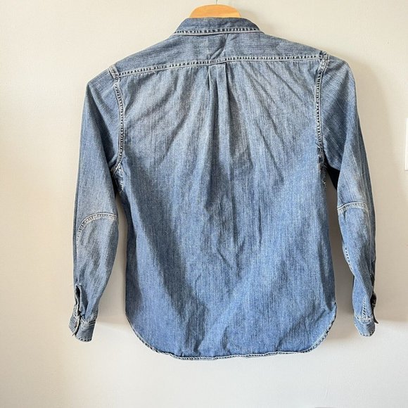 Arizona Beverage Co. Logo Long Sleeve Heavy Denim Shirt Indigo Large HTF Rare - Picture 4 of 6